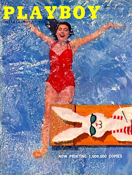 Original Playboy Zeitung Juni 1956 USA mit Pool-Motiv und Playmate Gloria Walker